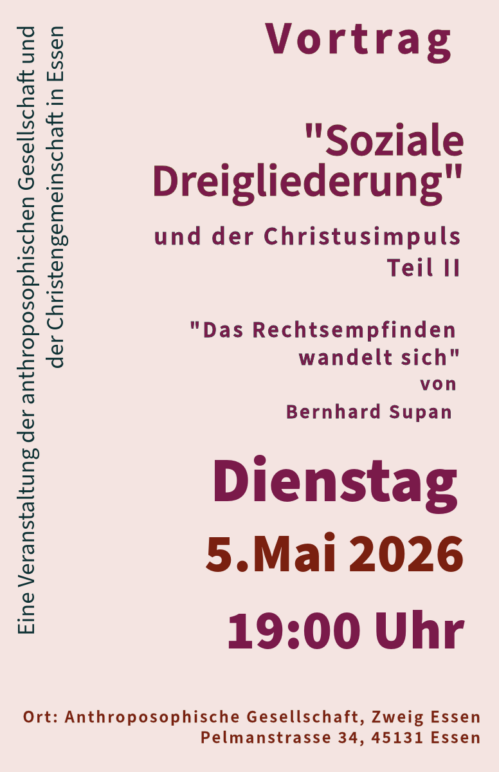„Soziale Dreigliederung und der Christusimpuls“ Teil II