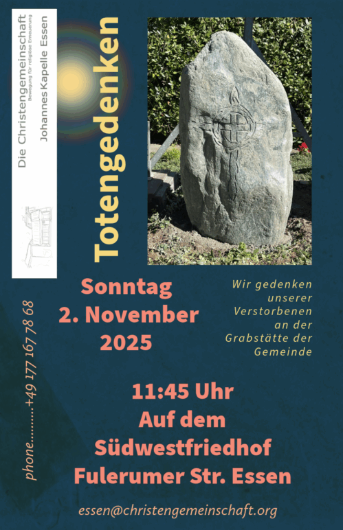 Totengedenken                                       auf dem Friedhof