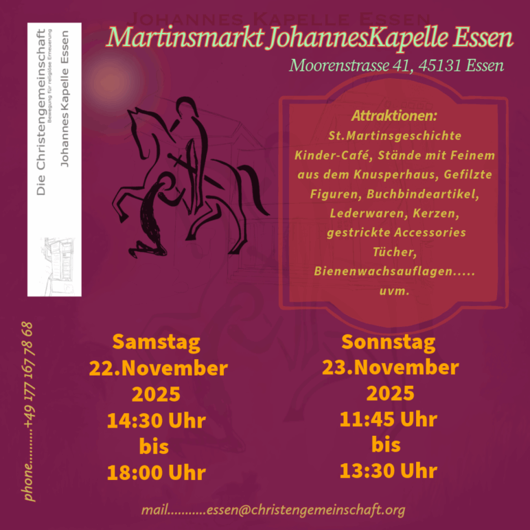 „Martinsmarkt                                         der JohanesKapelle“                                  – Gemeinde Essen