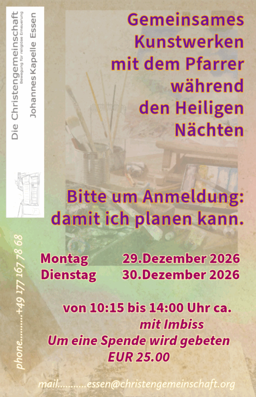 Kunstwerken mit dem Pfarrer ….. Malen während den Heiligen Nächten