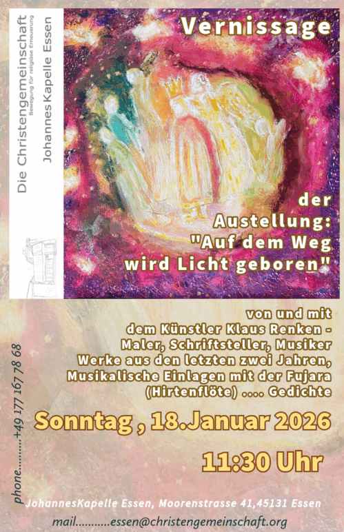 „Auf dem Weg wird Licht geboren“ Vernissage der Ausstellung von Klaus Renken