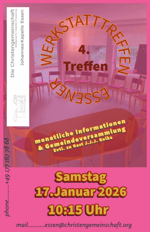 4.Essener Werkstatttreffen   Monatliche GemeindeWerkstatt / Versammlung