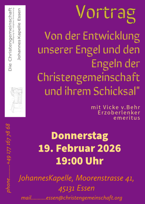 „Von der Entwicklung unserer Engel und den Engeln der Christengemeinschaft und ihrem Schicksal“