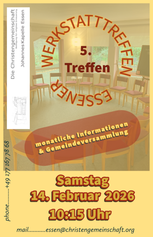 5.Essener Werkstatttreffen   Monatliche GemeindeWerkstatt / Versammlung