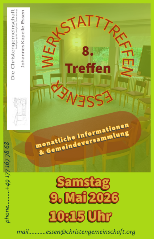8.Essener Werkstatttreffen   Monatliche GemeindeWerkstatt / Versammlung