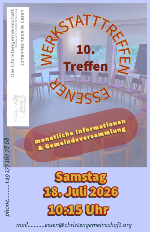 10.Essener Werkstatttreffen   Monatliche GemeindeWerkstatt / Versammlung