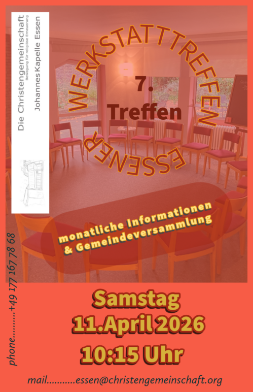 7.Essener Werkstatttreffen   Monatliche GemeindeWerkstatt / Versammlung