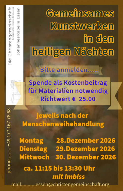 Kunstwerken  ….. in den heiligen Nächten