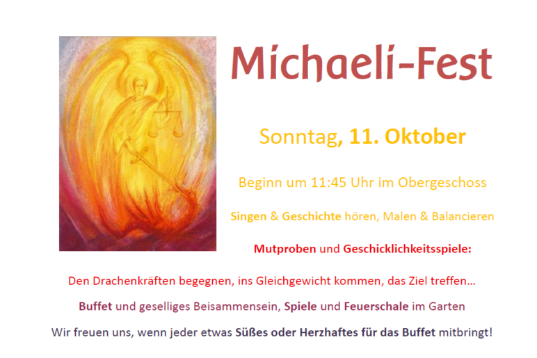 Einladung zum Michaeli-Fest am 11.10.2026
